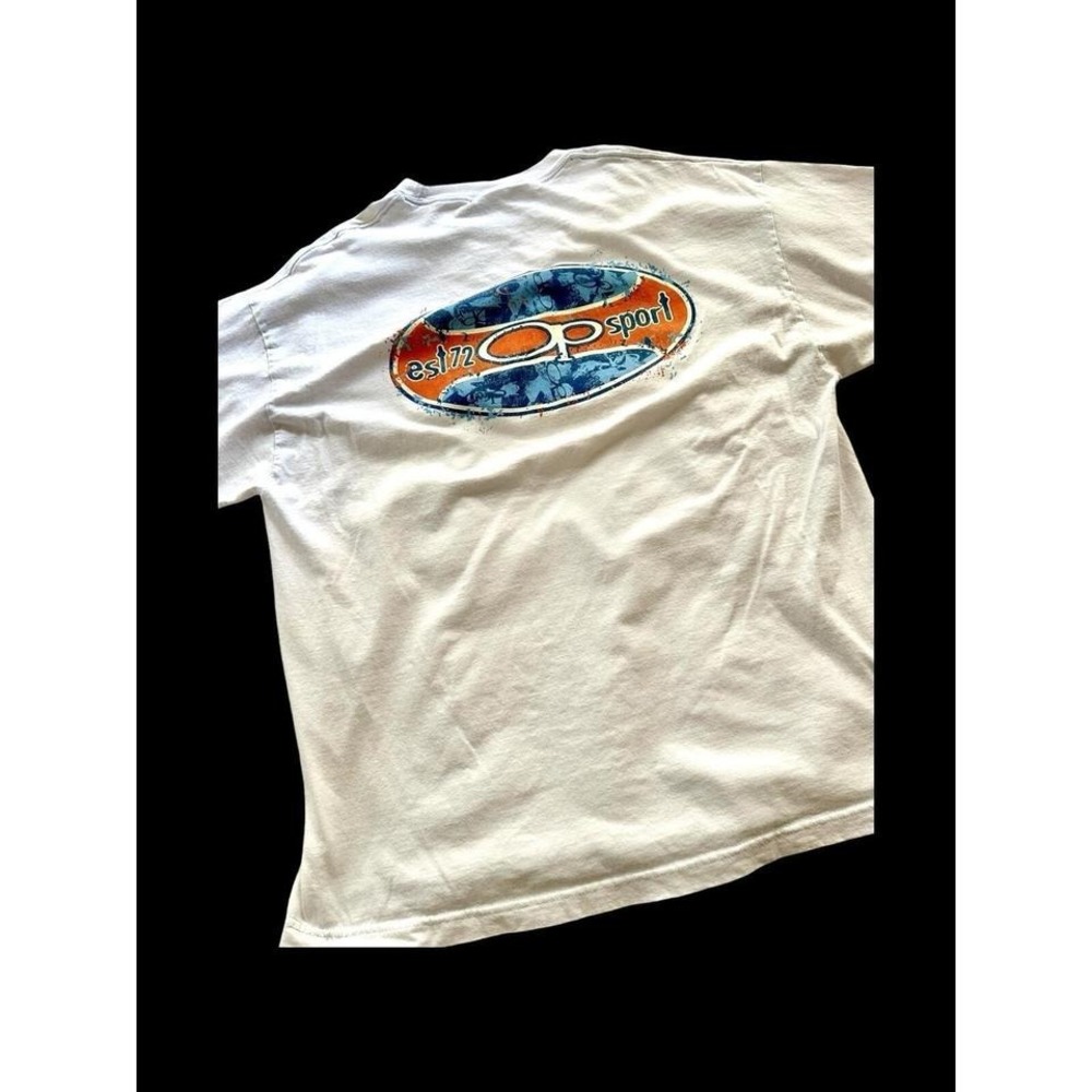 90's Op Sport International Ocean Pacific Vintage Off White‎ XXL Y2K T-Shirt